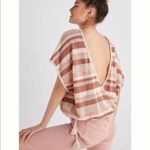 Anthropologie Striped Side-Tie Poncho O/S